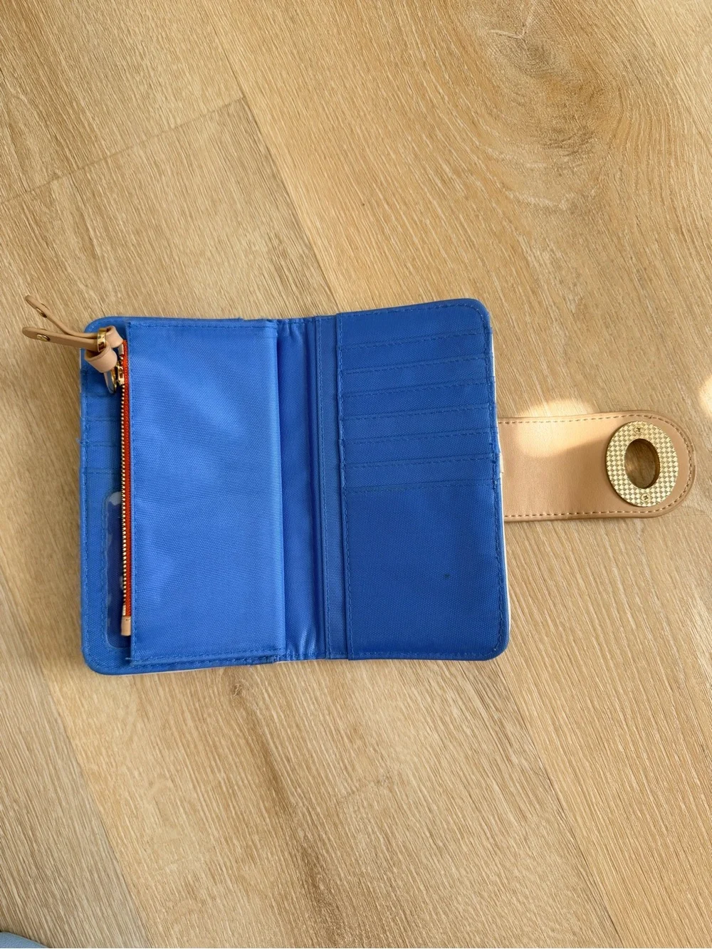 RARE Spartina 449 Turnkey Wallet Boheme Yacht Club Navy Floral Linen Leather